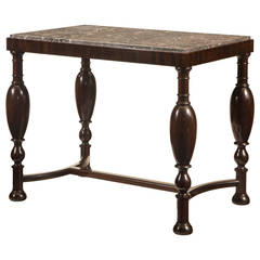 Swedish Grace Period Birch Centre or Occasional Table with Marble Top