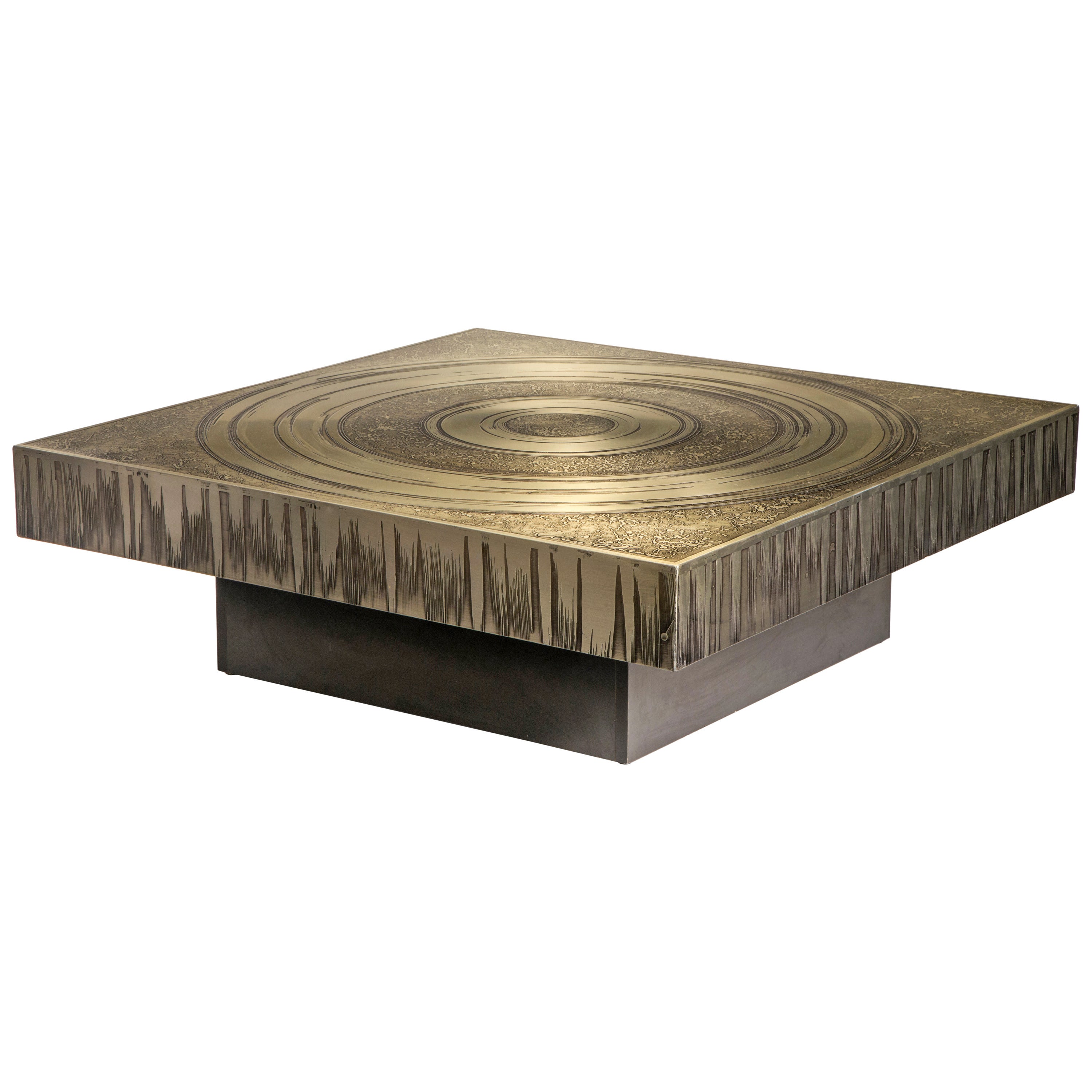 Marc D'Haenens, A Belgian Etched Aluminum Coffee Table