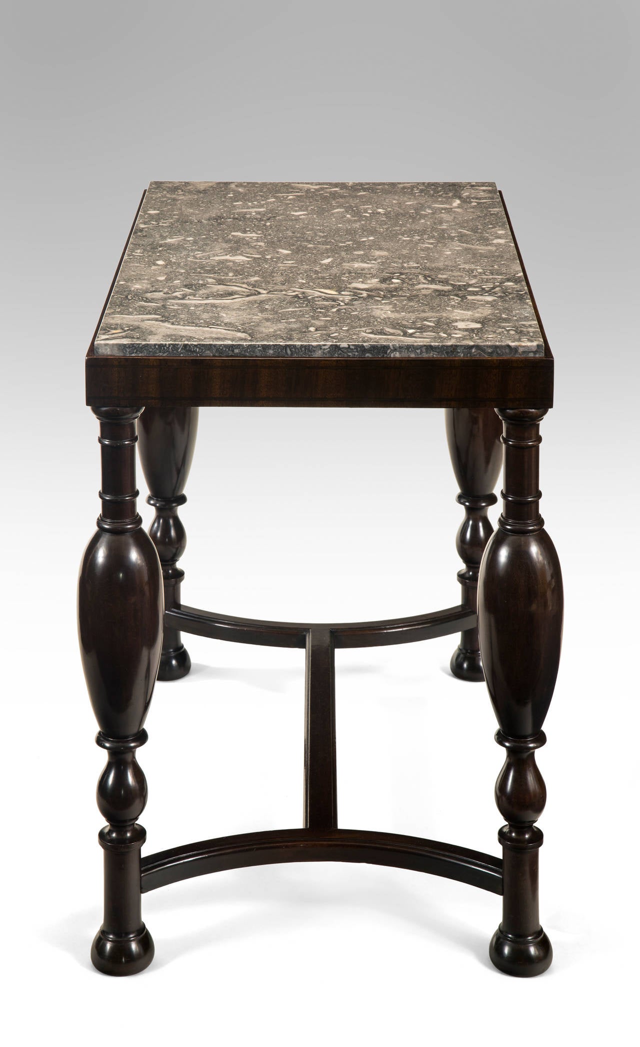 Art Deco Swedish Grace Period Birch Centre or Occasional Table with Marble Top For Sale