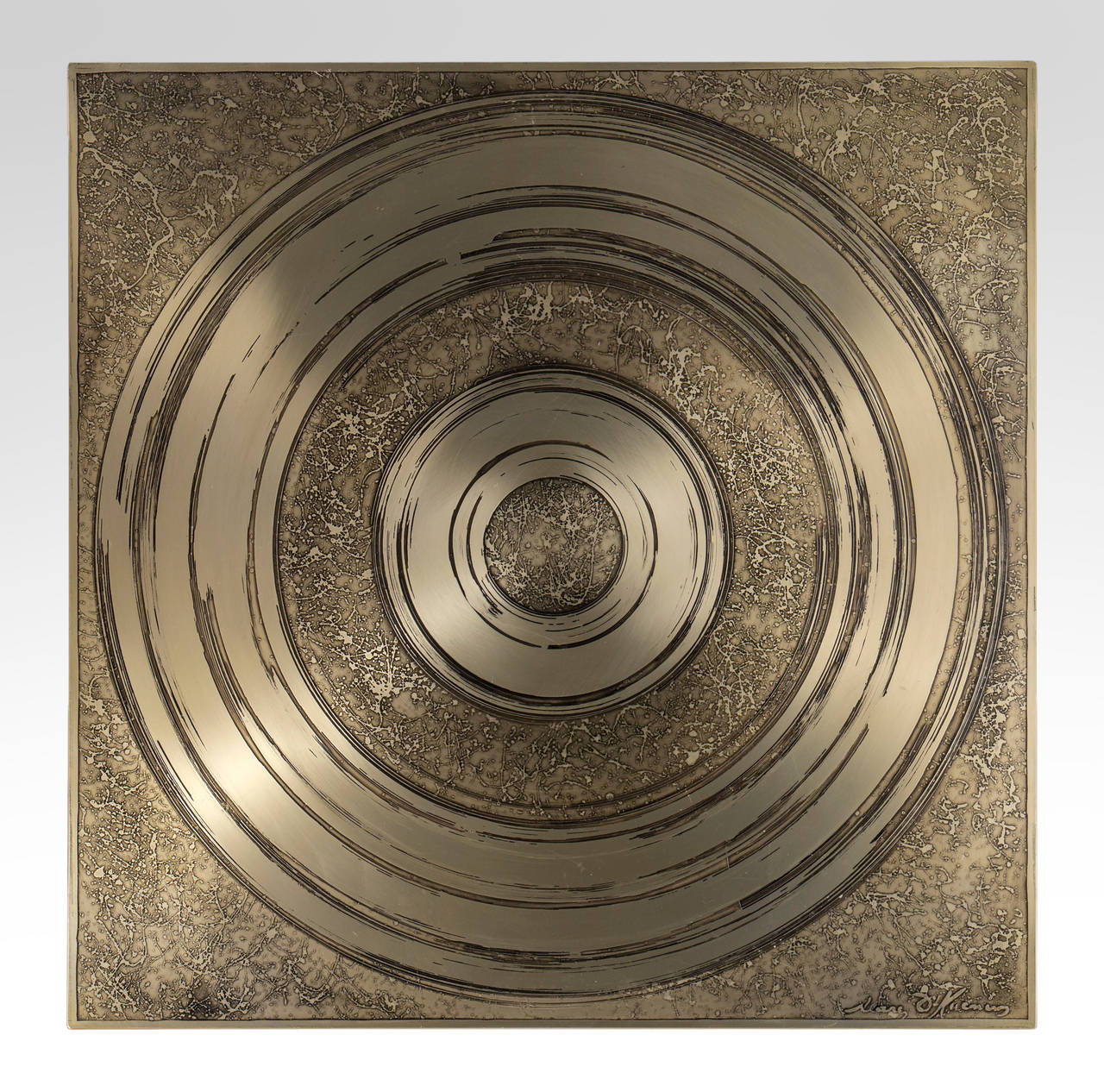 Modern Marc D'Haenens, A Belgian Etched Aluminum Coffee Table