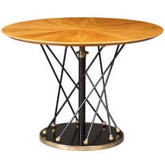 A Brass and Ash Adjustable Table by Martin & Guenier