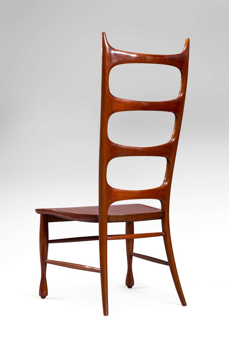 Paolo Buffa, a Pair of Mahogany Ladder-Back Chairs For Sale 1