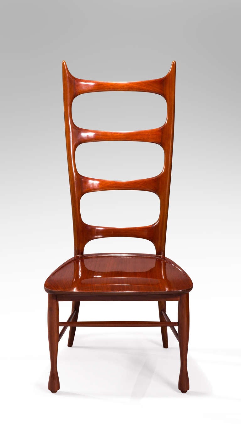 Italian Paolo Buffa, a Pair of Mahogany Ladder-Back Chairs For Sale