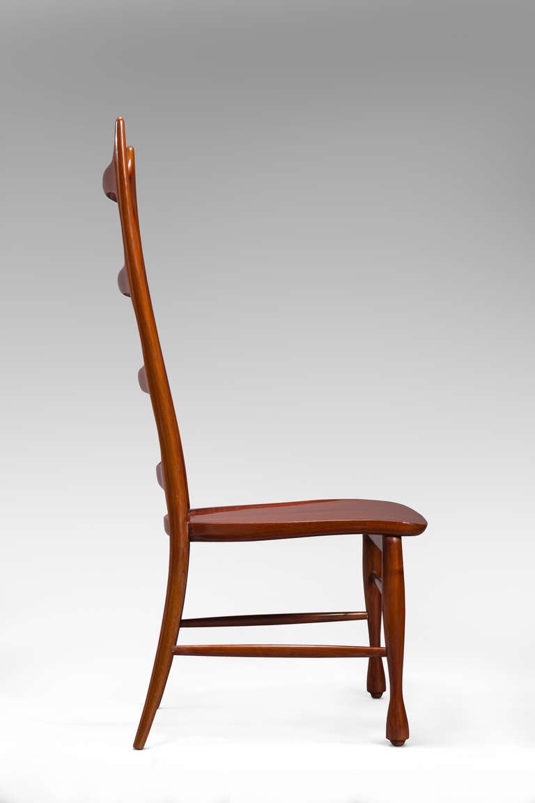 Mid-20th Century Paolo Buffa, a Pair of Mahogany Ladder-Back Chairs For Sale