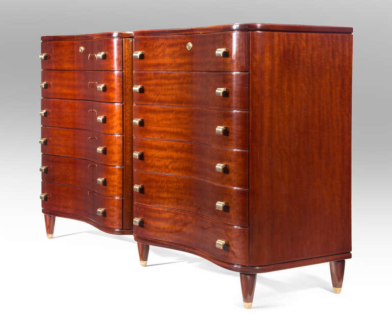 Mid-Century Modern Osvaldo Borsani, Brass-Mounted Mahogany Commode