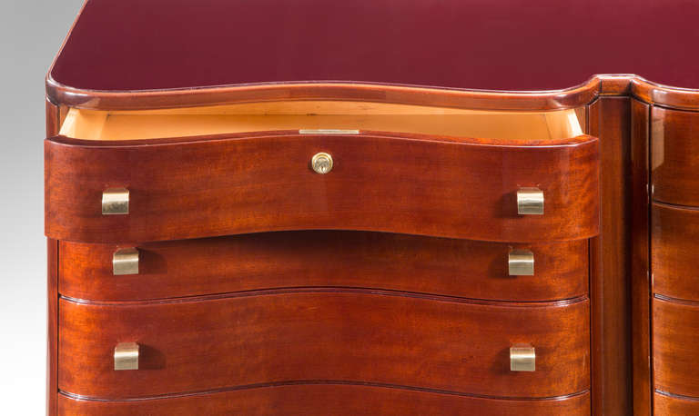 Mid-20th Century Osvaldo Borsani, Brass-Mounted Mahogany Commode