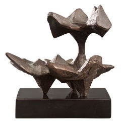 A Unique Patinated Bronze Sculpture "Fleur de Mal" by Lin Emery
