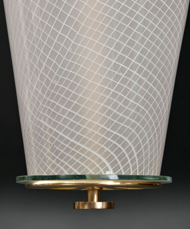 An Italian Brass and Glass Lantern Attributed to Gio Ponti 3