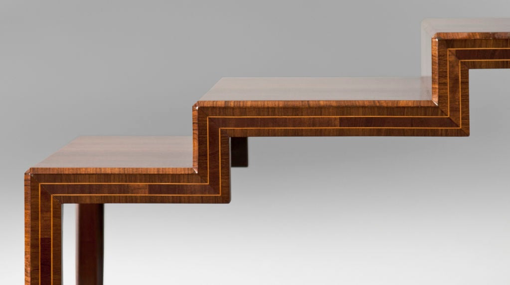 20th Century An Art Deco Walnut and Cherry Side Table by Eugene Schoen