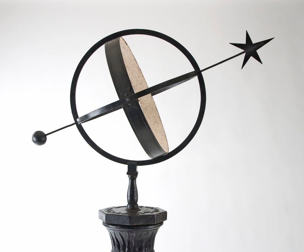 Swedish An Iron Sundial on Pedestal by Johannes Dahl for Nafveqvarns