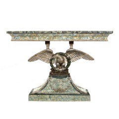 ON SALE - An Italian Neoclassical Painted and Silvered Eagle Console Table