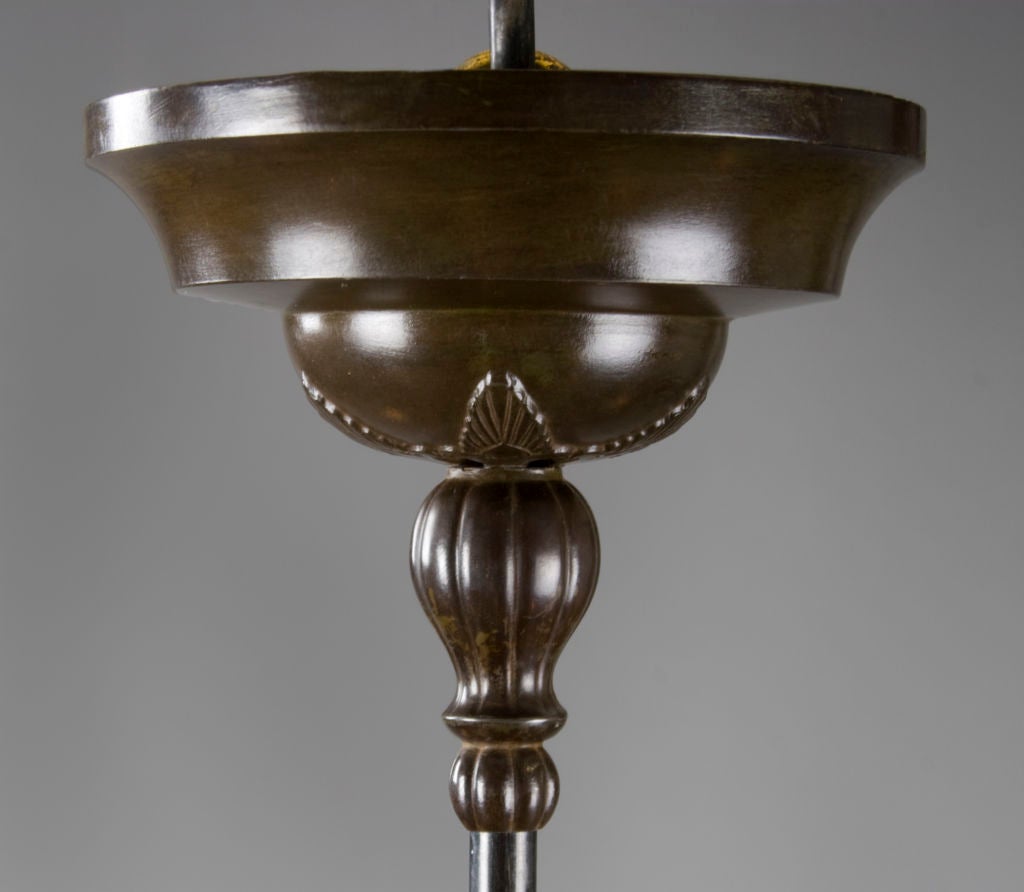 Danish A Patinated Metal Chandelier Attributed to Just Andersen