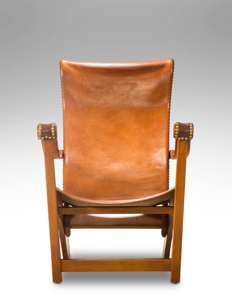 Mid-20th Century Mogens Voltelen for Niels Vodder: A Pair of Leather and Beech Copenhagen Chairs