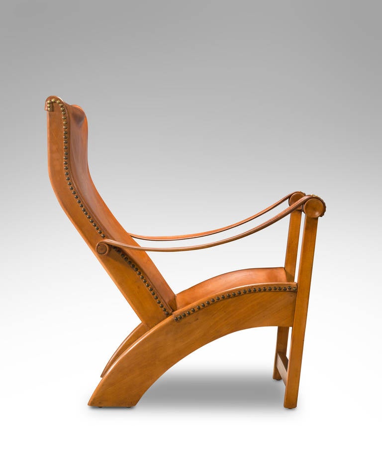 Danish Mogens Voltelen for Niels Vodder: A Pair of Leather and Beech Copenhagen Chairs