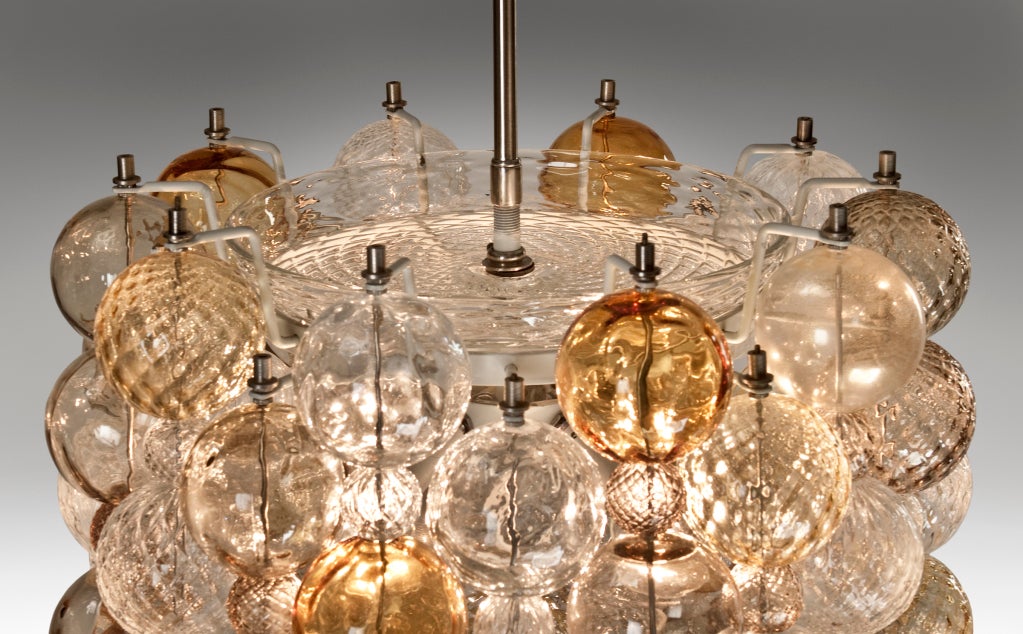 Italian A Rare Spherical Glass Chandelier by Barovier & Toso