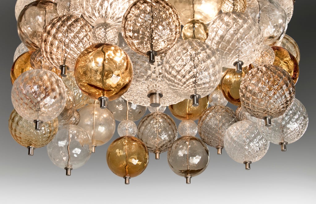 A Rare Spherical Glass Chandelier by Barovier & Toso 1