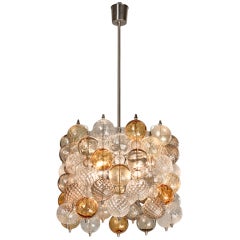 A Rare Spherical Glass Chandelier by Barovier & Toso