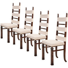Torgny Roloff for Nordiska Kompanie: A Set of Four Rare and Unusual Side Chairs