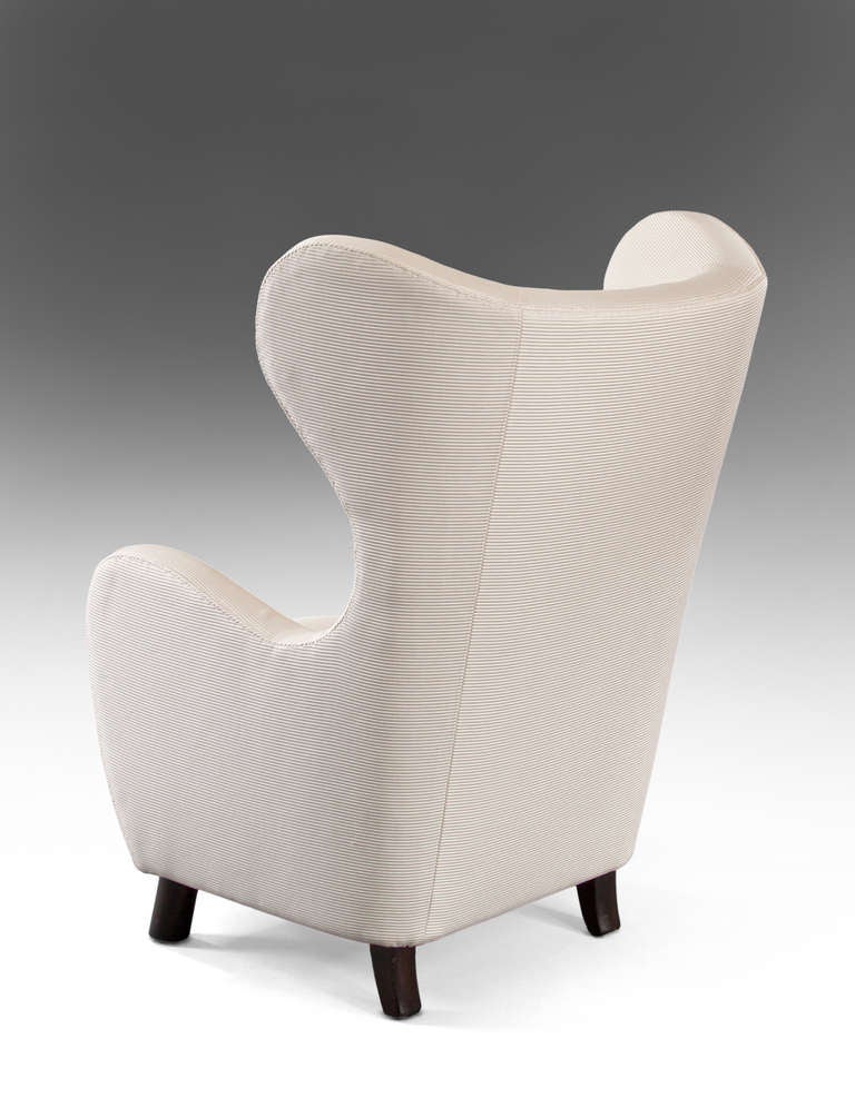 Mid-20th Century Kay Fisker, A Pair of Danish Wingback Upholstered Armchairs