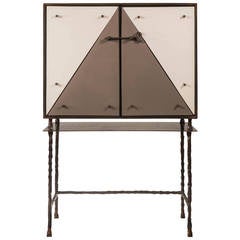 Vintage Garouste & Bonetti for Galerie Neotu: A Wrought Iron and Terracotta Cabinet