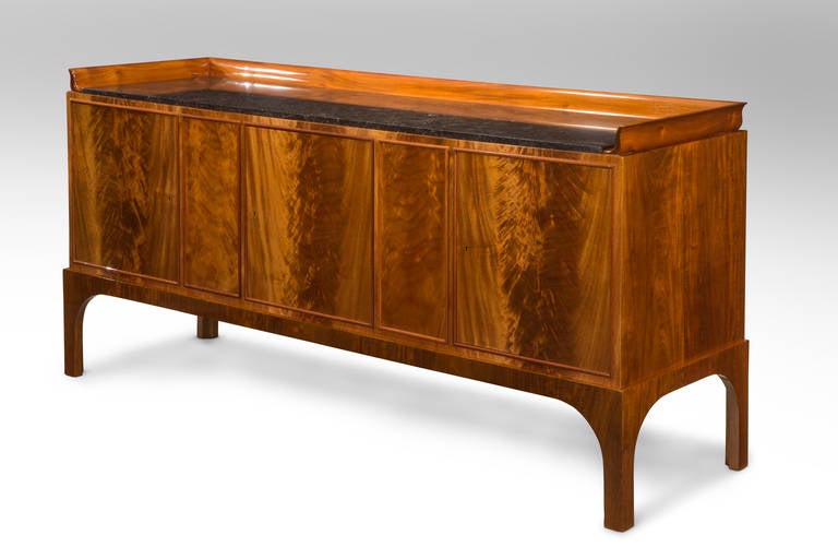 Kaj Gottlob for A.J. Iversen: A Rare and Important Mahogany Sideboard Cabinet In Excellent Condition In New York, NY