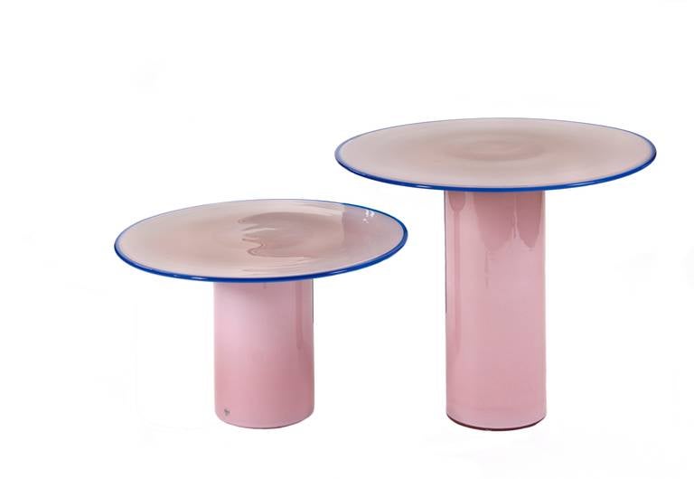 Modern Vistosi: A Rare Set of Two Murano Glass Tables
