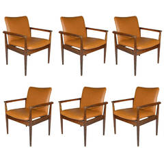 Set of 6 Rosewood "Diplomat" Armchairs by Finn Juhl