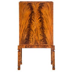 Swedish Grace Period Flame Mahogany and Marquetry Cabinet