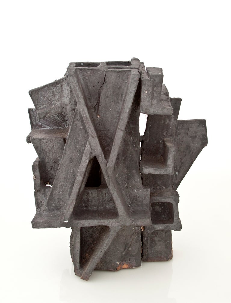 Modern A Glazed Stoneware Abstract Sculpture by Vassil Ivanoff