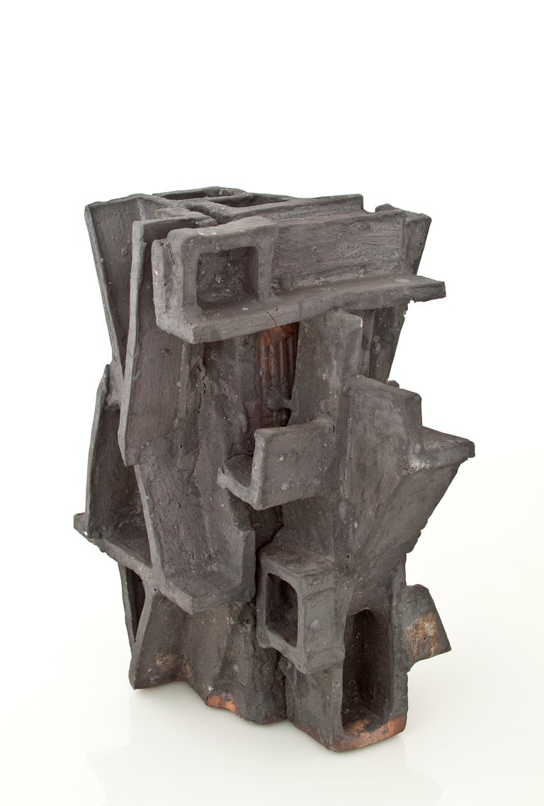 French A Glazed Stoneware Abstract Sculpture by Vassil Ivanoff