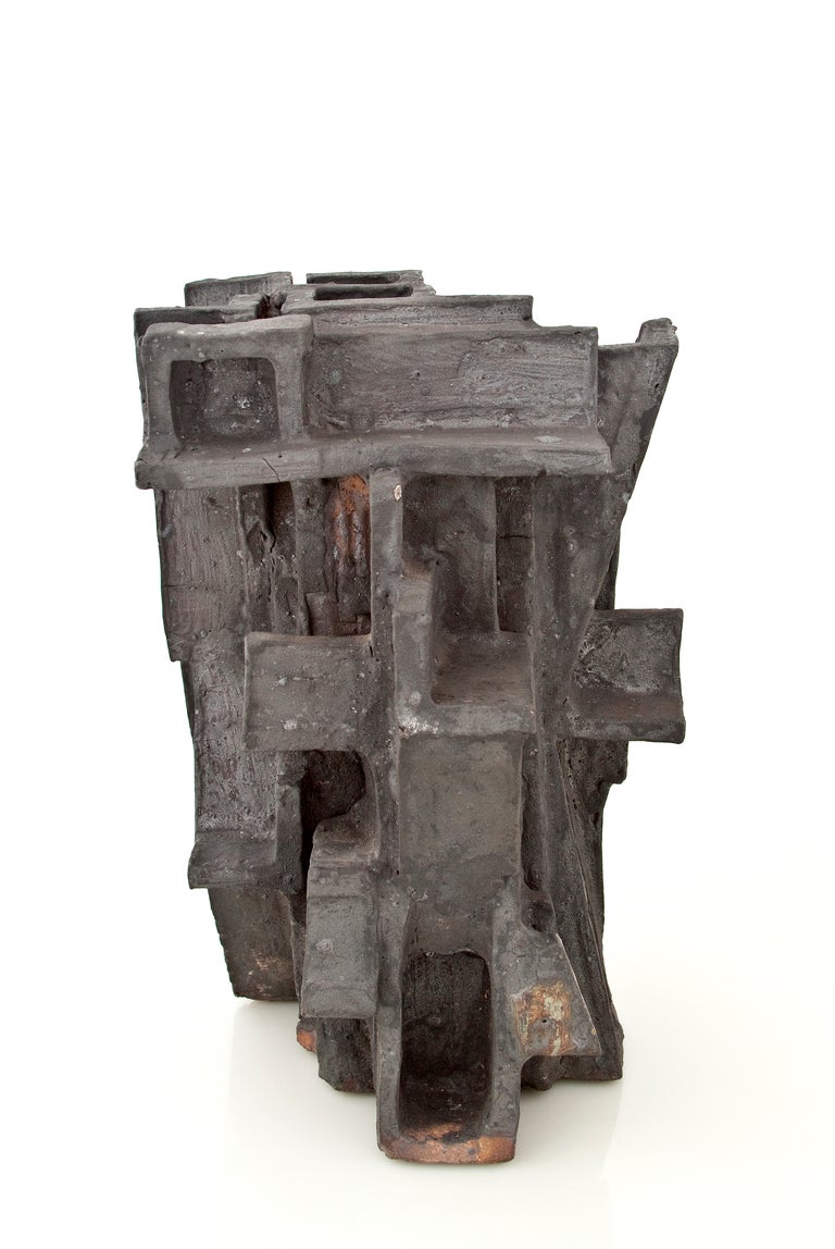 A Glazed Stoneware Abstract Sculpture by Vassil Ivanoff In Excellent Condition In New York, NY