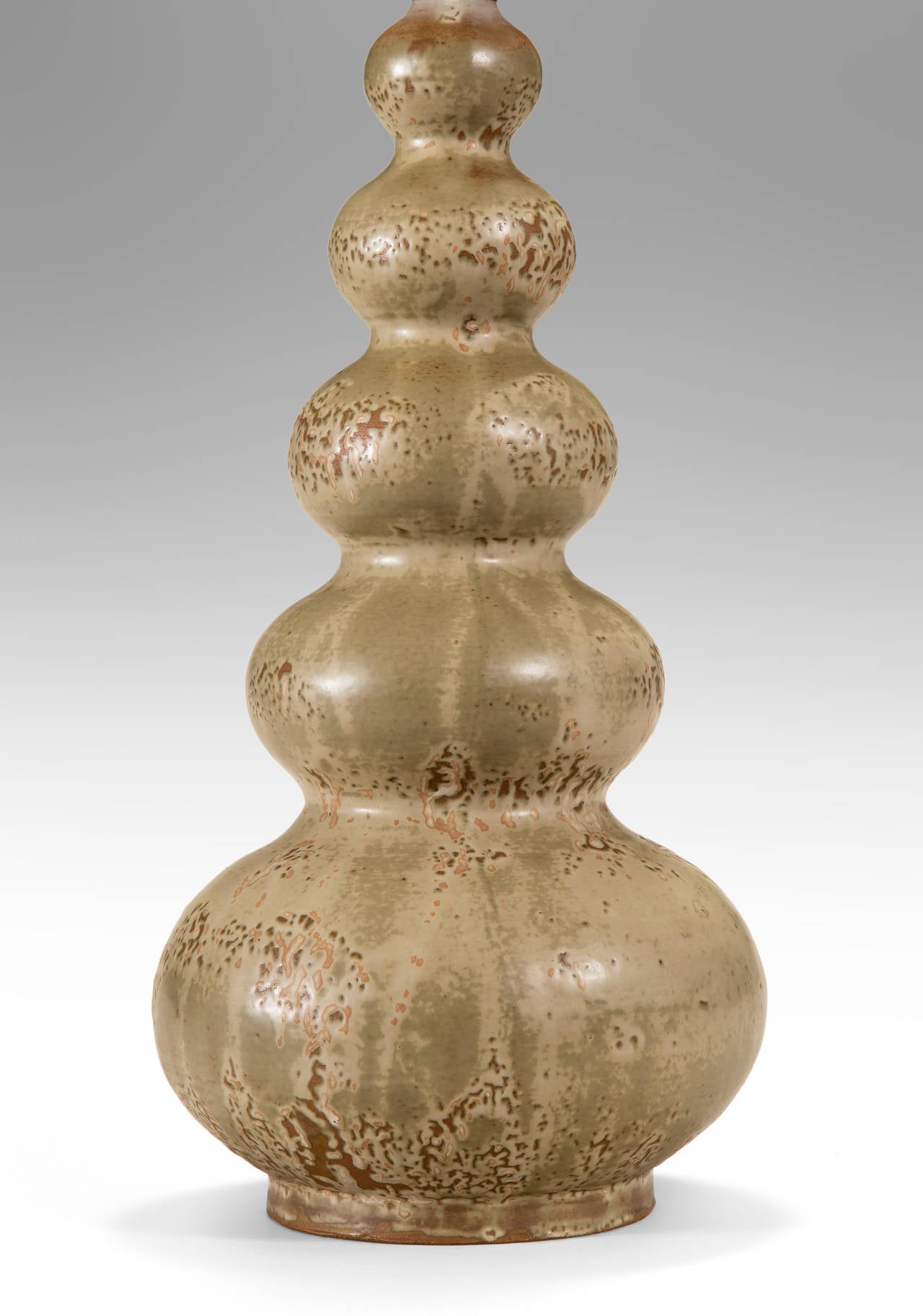 Danish Axel Salto for Royal Copenhagen: A Quintuple Gourd Stoneware Lamp