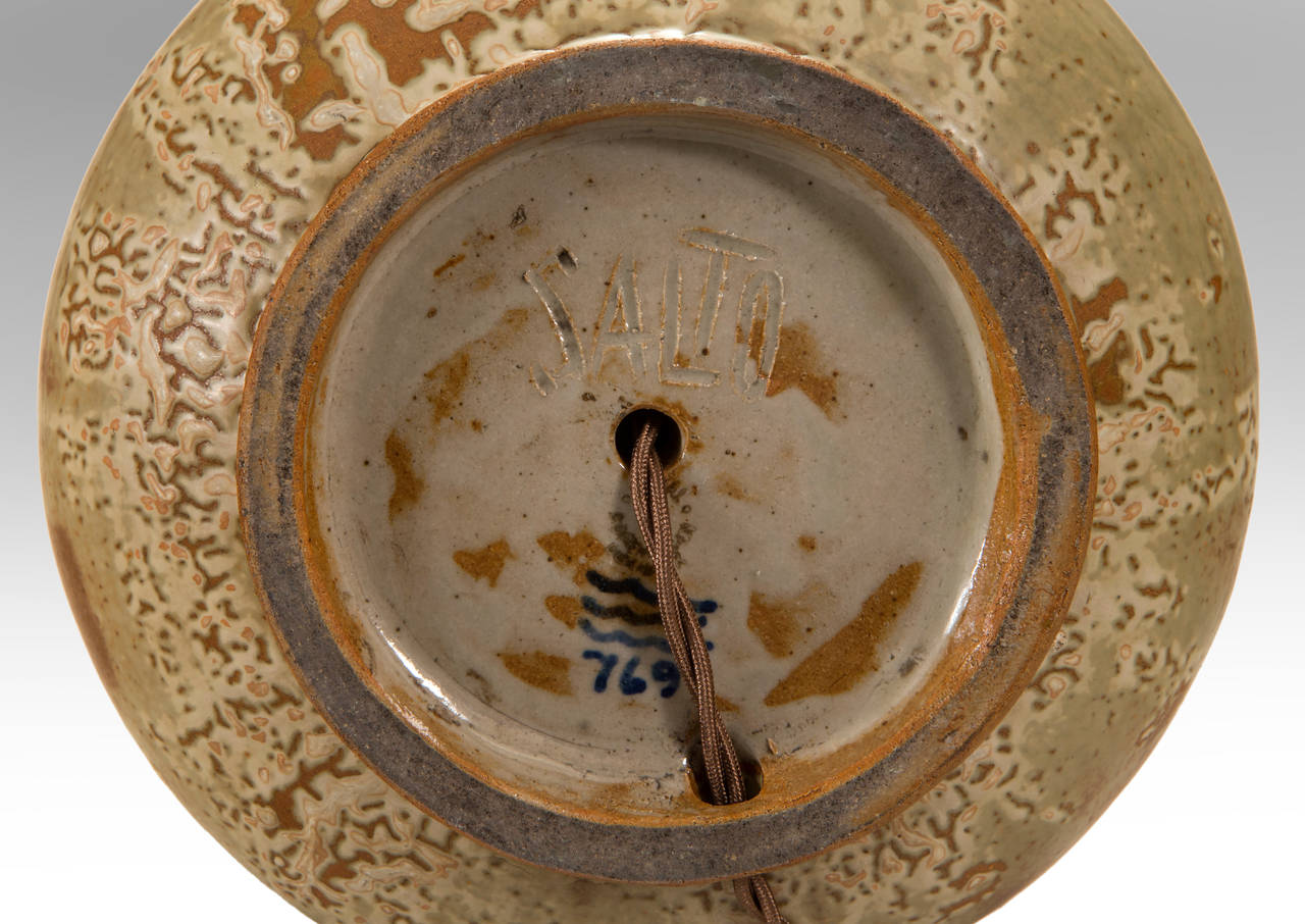 Glazed Axel Salto for Royal Copenhagen: A Quintuple Gourd Stoneware Lamp