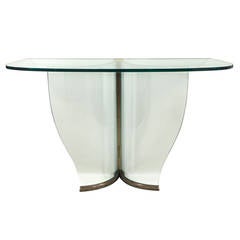 Pietro Chiesa for Fontana Arte: Rare and Important Glass and Brass Console Table