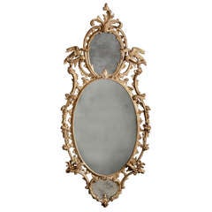 Three Plate Rococo Oval Mirror