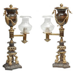 Antique Pair of Argand Lamps