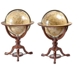 Pair of Cary's Terrestrial and Celestial Globes