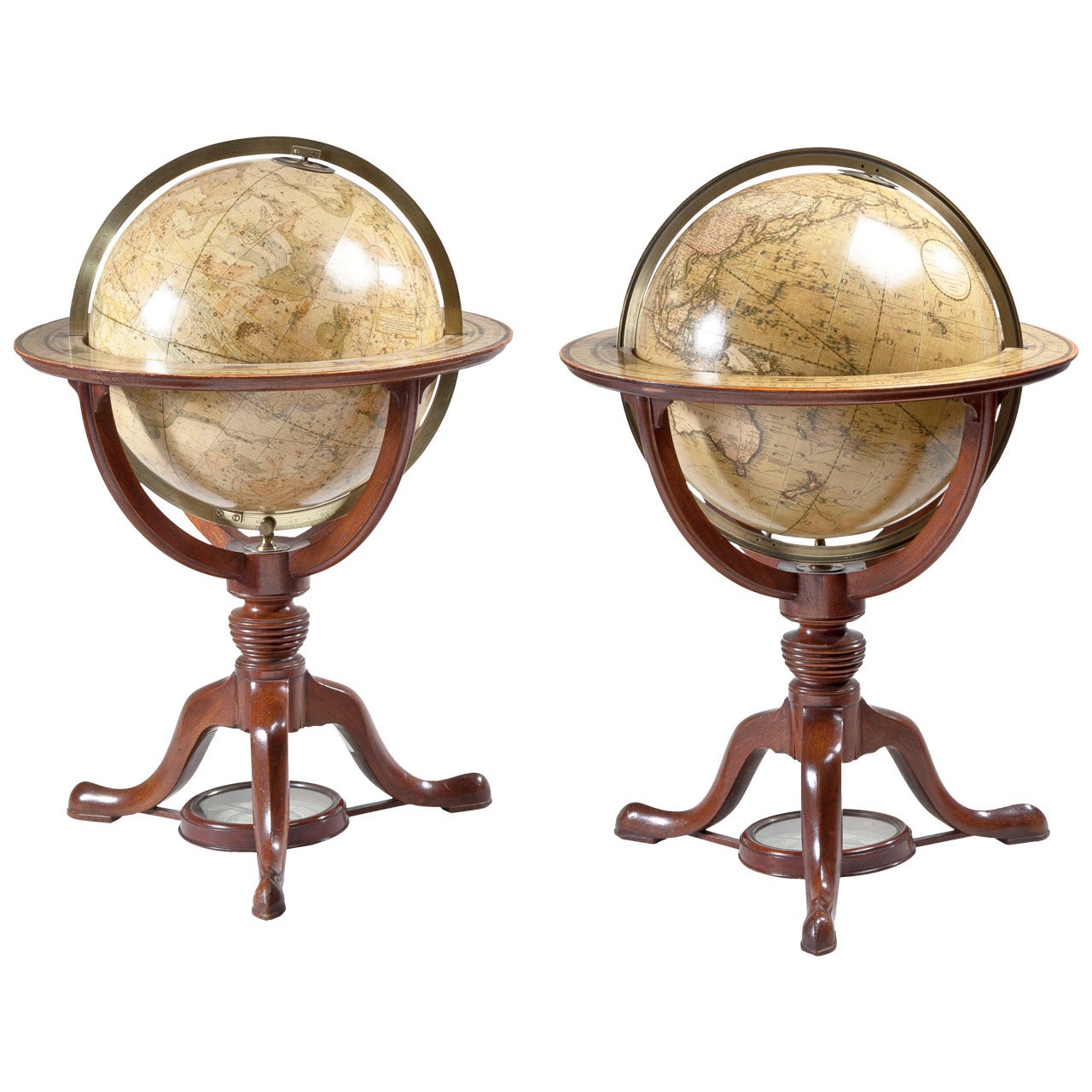 Pair of Cary's Terrestrial and Celestial Globes For Sale