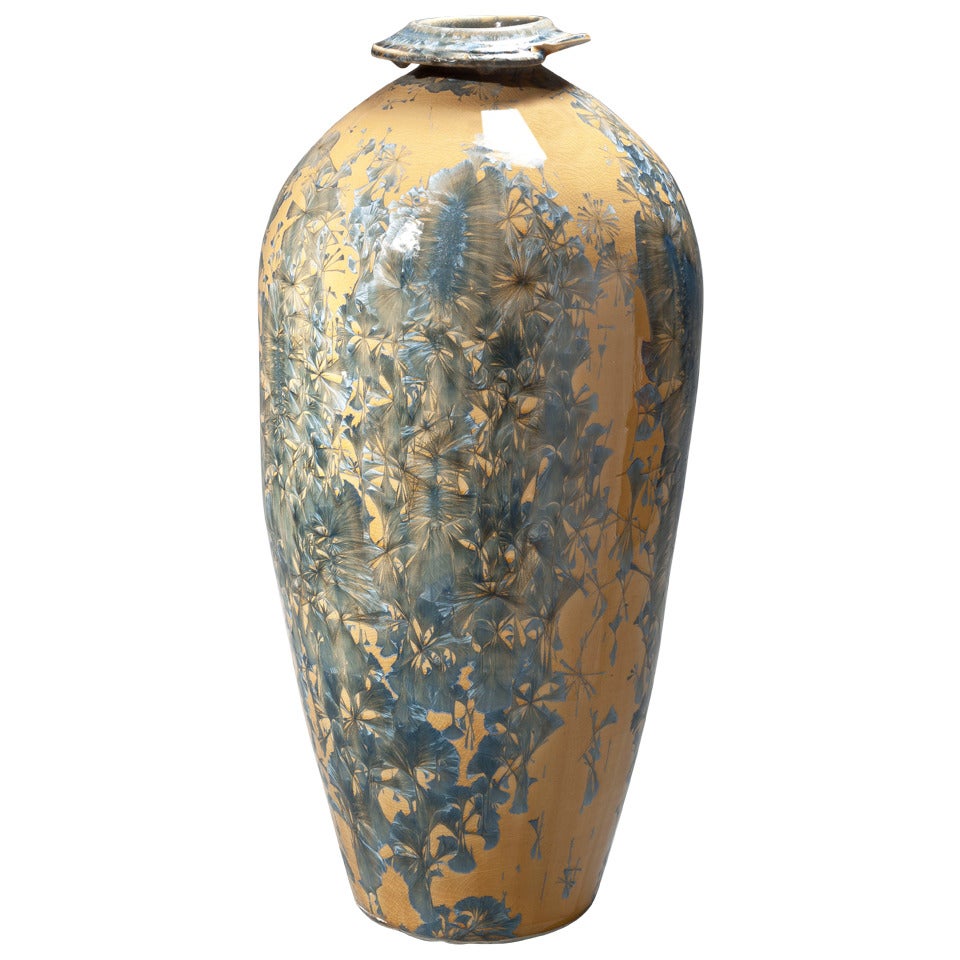 A Large Crystalline Glaze Vase For Sale
