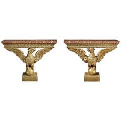 Pair of Eagle Console Tables