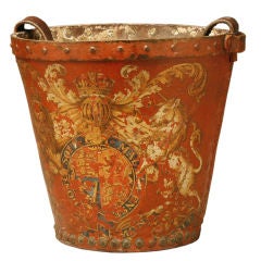 Antique A Fine Red English Fire Bucket