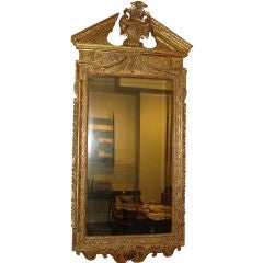 Antique A Giltwood Framed Palladian Style Mirror