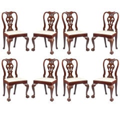 A Superb Set of Eight George II Carved Mahogany Dining Chairs