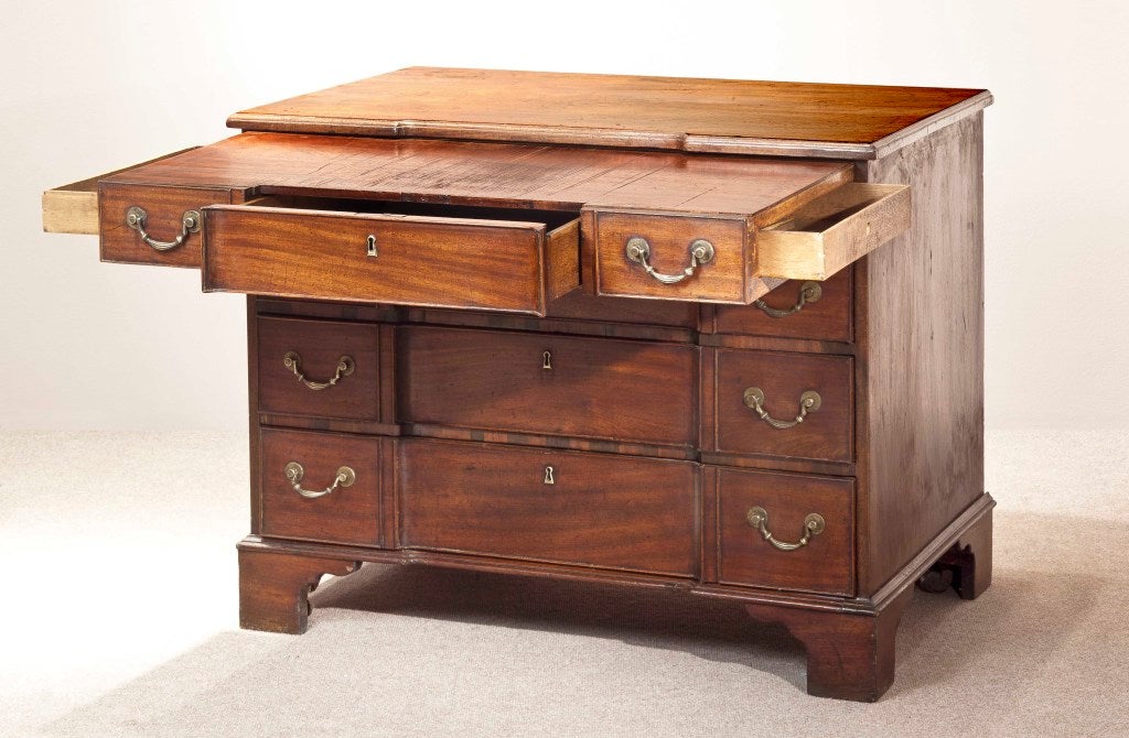 George II A mahogany block front chest For Sale