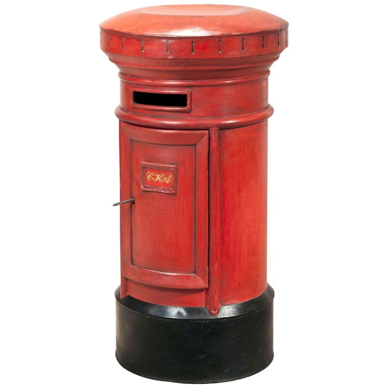 Red-Painted Model of a Post Box For Sale