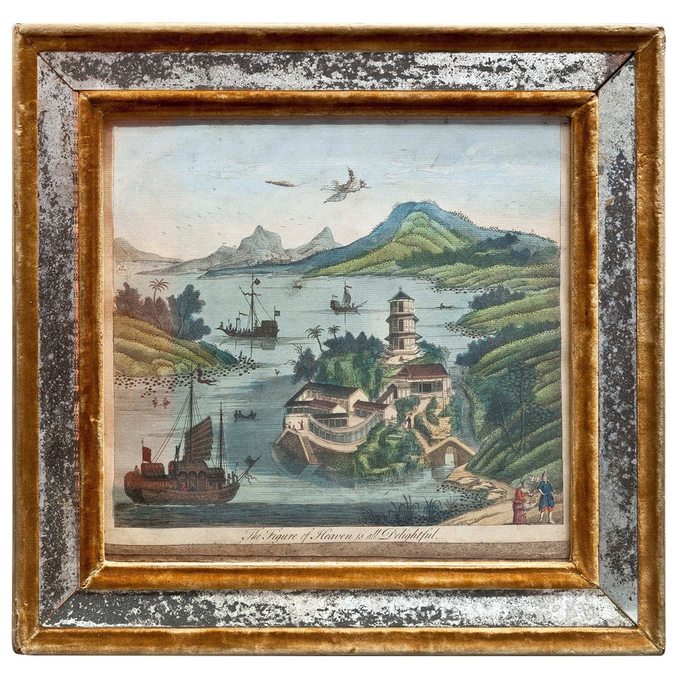 Four English 18th Century Engravings of China For Sale