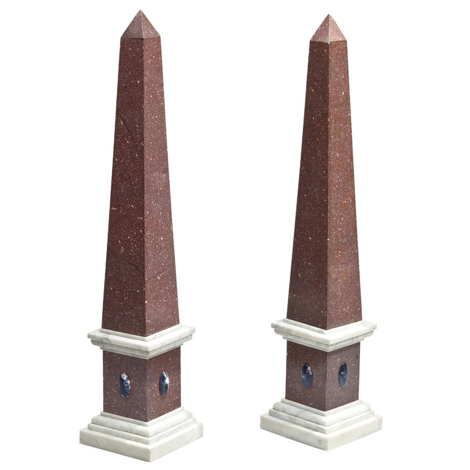 Pair of Large Obelisks For Sale