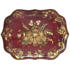 A Rare And Unusual Japanned Chinoiserie Papier Mache Tray Table
