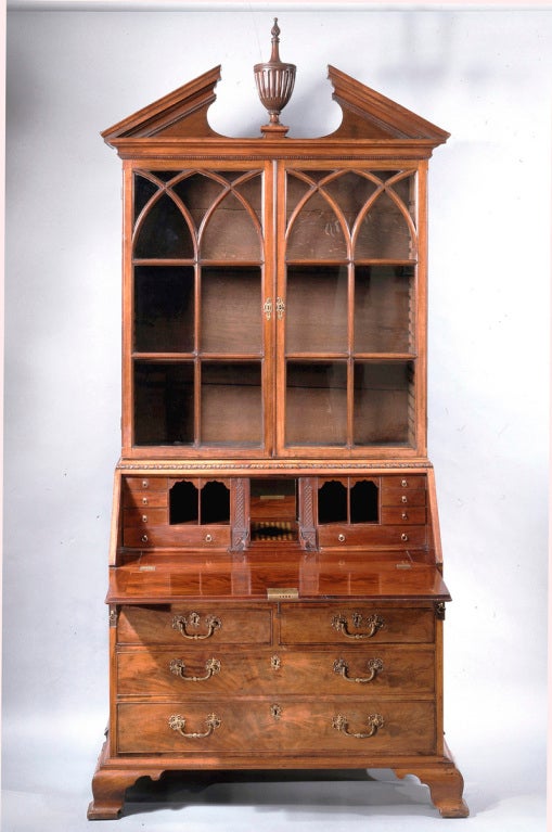 Chippendale A Superb George II Bureau Bookcase in the manner of Thomas Chipp For Sale