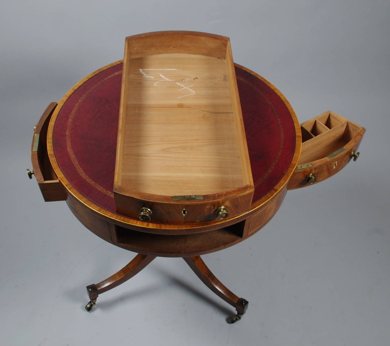 English Drum Table For Sale